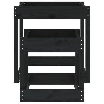 Sand Table Black Solid pine wood Medium Stackable Sand Table