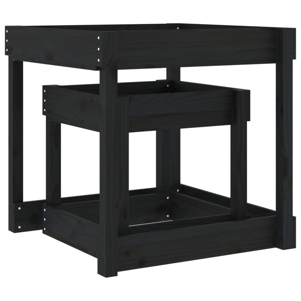 Sand Table Black Solid pine wood Medium Stackable Sand Table