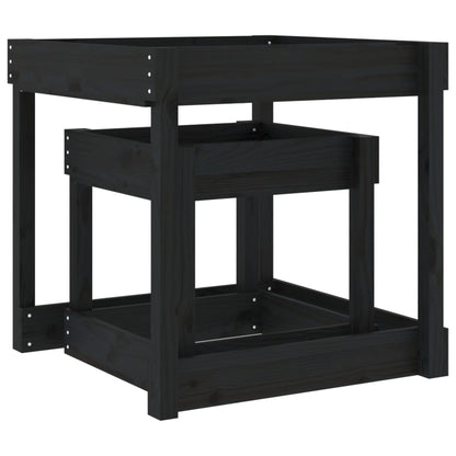 Sand Table Black Solid pine wood Medium Stackable Sand Table