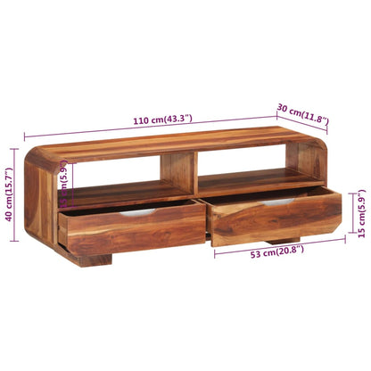 TV Cabinet Honey-colored Solid acacia wood Medium TV Cabinet