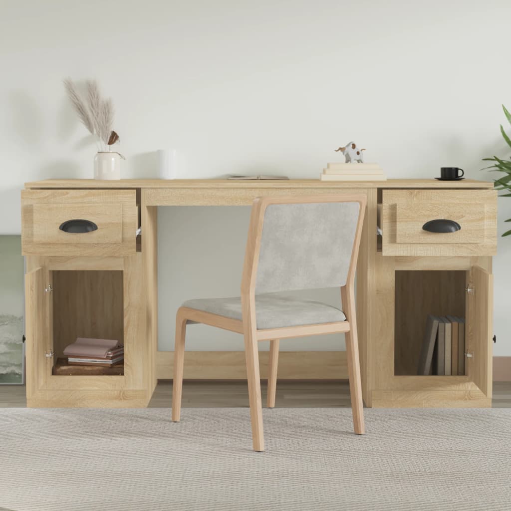 Desk With Cabinet Sonoma Oak Engineered wood Standard
