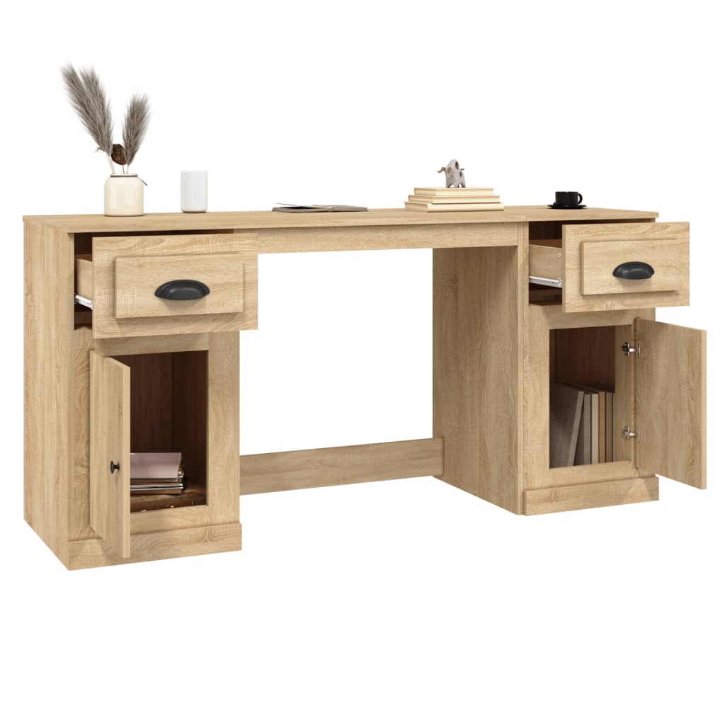 Desk With Cabinet Sonoma Oak Engineered wood Standard