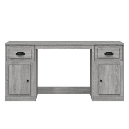 Desk With Cabinet Grey Sonoma Engineered Wood Large