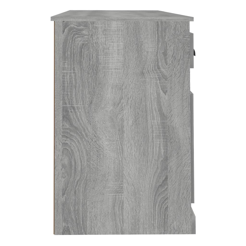 Desk With Cabinet Grey Sonoma Engineered Wood Large