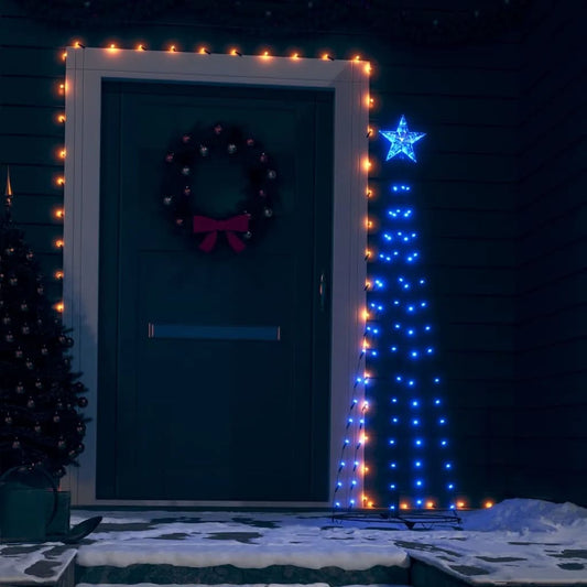 Christmas Cone Tree Blue 84 LEDs Decoration 19.7"x59.1"