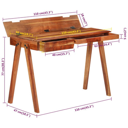 Writing Desk Honey Solid acacia wood Writing Desk Rectangular
