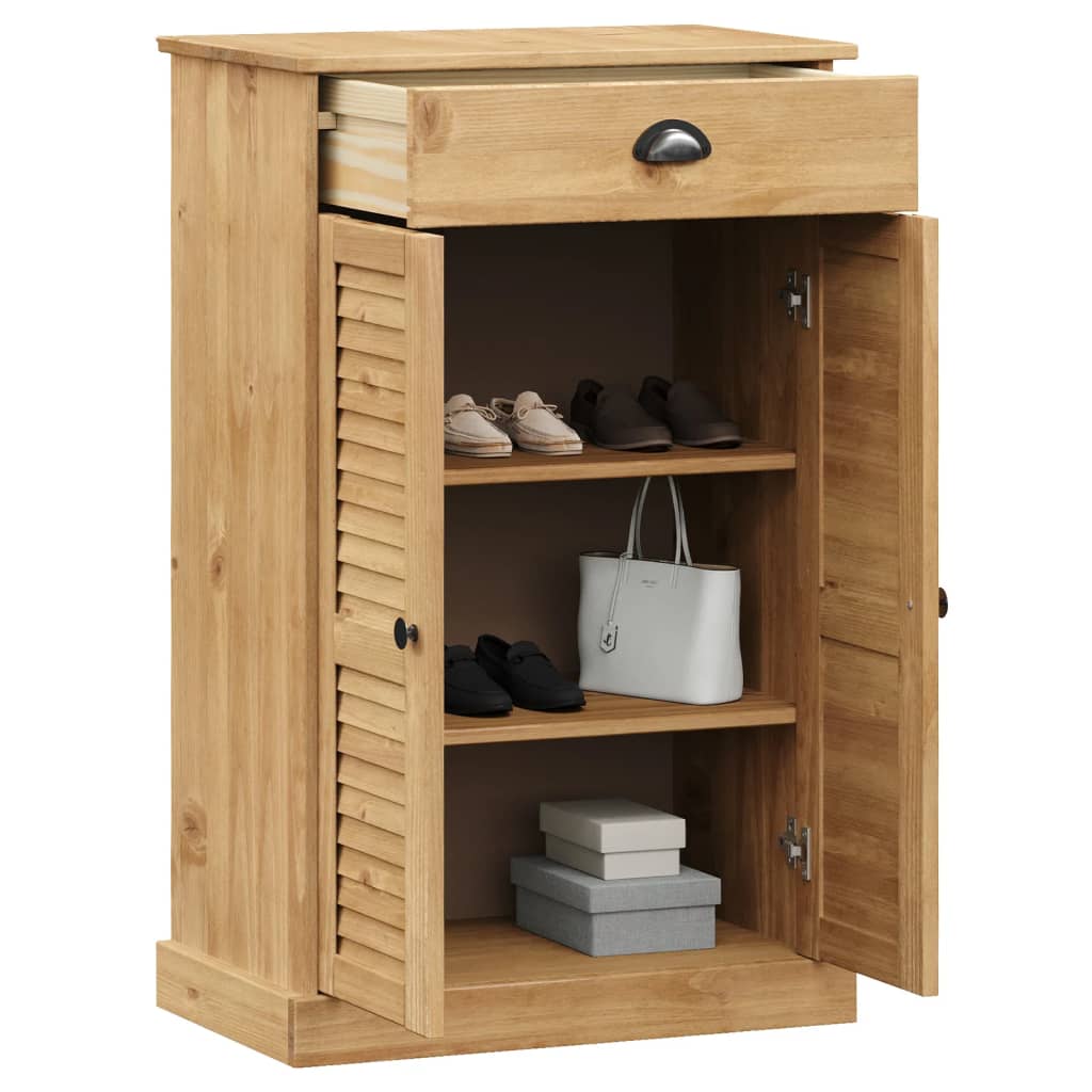 Shoe Cabinet VIGO 23.6"x13.8"x37.8" Solid Wood Pine