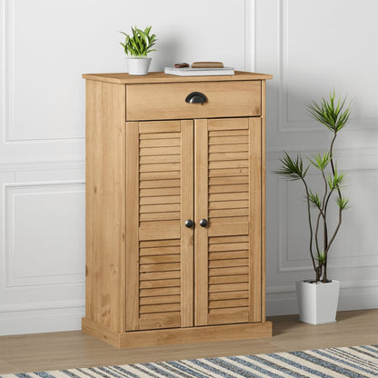 Shoe Cabinet VIGO 23.6"x13.8"x37.8" Solid Wood Pine