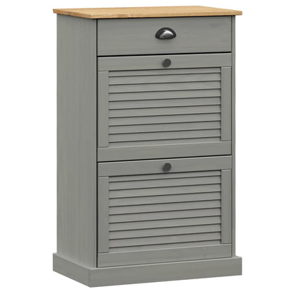 Shoe Cabinet VIGO 23.6"x13.8"x37.8" Gray Solid Wood Pine