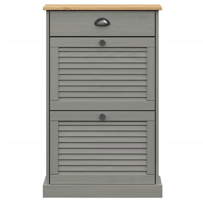 Shoe Cabinet VIGO 23.6"x13.8"x37.8" Gray Solid Wood Pine