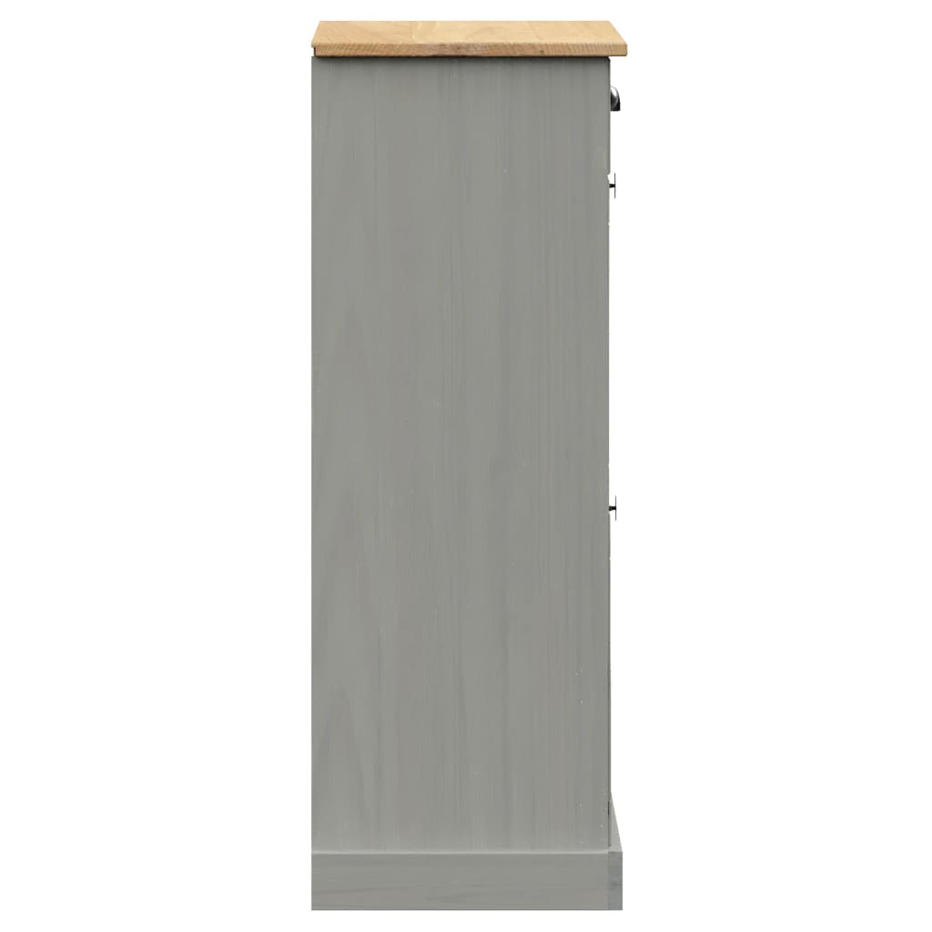 Shoe Cabinet VIGO 23.6"x13.8"x37.8" Gray Solid Wood Pine