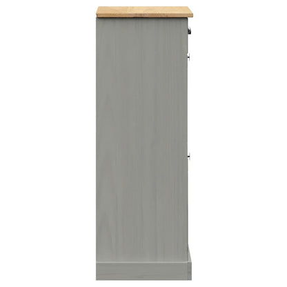 Shoe Cabinet VIGO 23.6"x13.8"x37.8" Gray Solid Wood Pine
