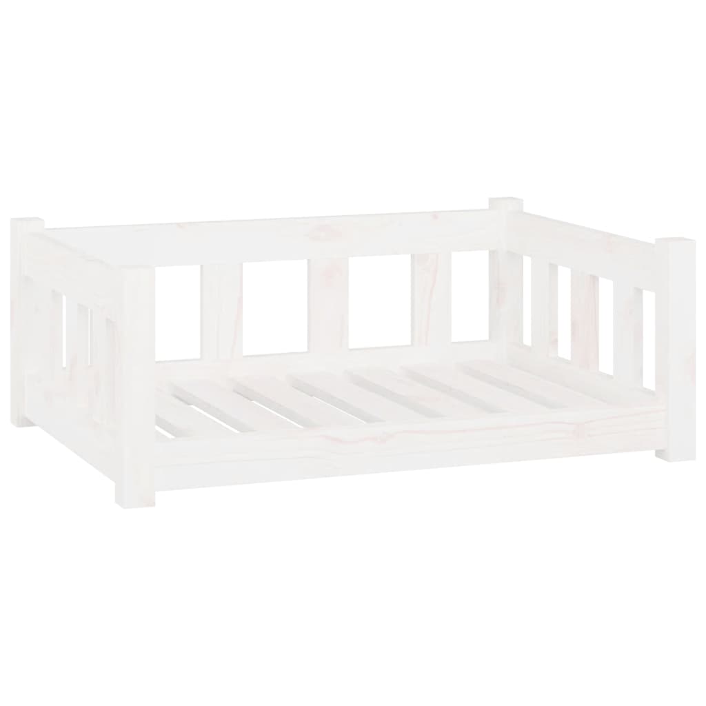 Dog Bed White Solid Pine Wood 29.7 x 21.9 x 11.0 in Durable
