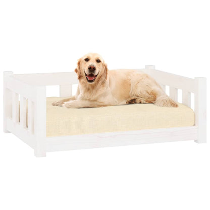 Dog Bed White Solid Pine Wood 29.7 x 21.9 x 11.0 in Durable
