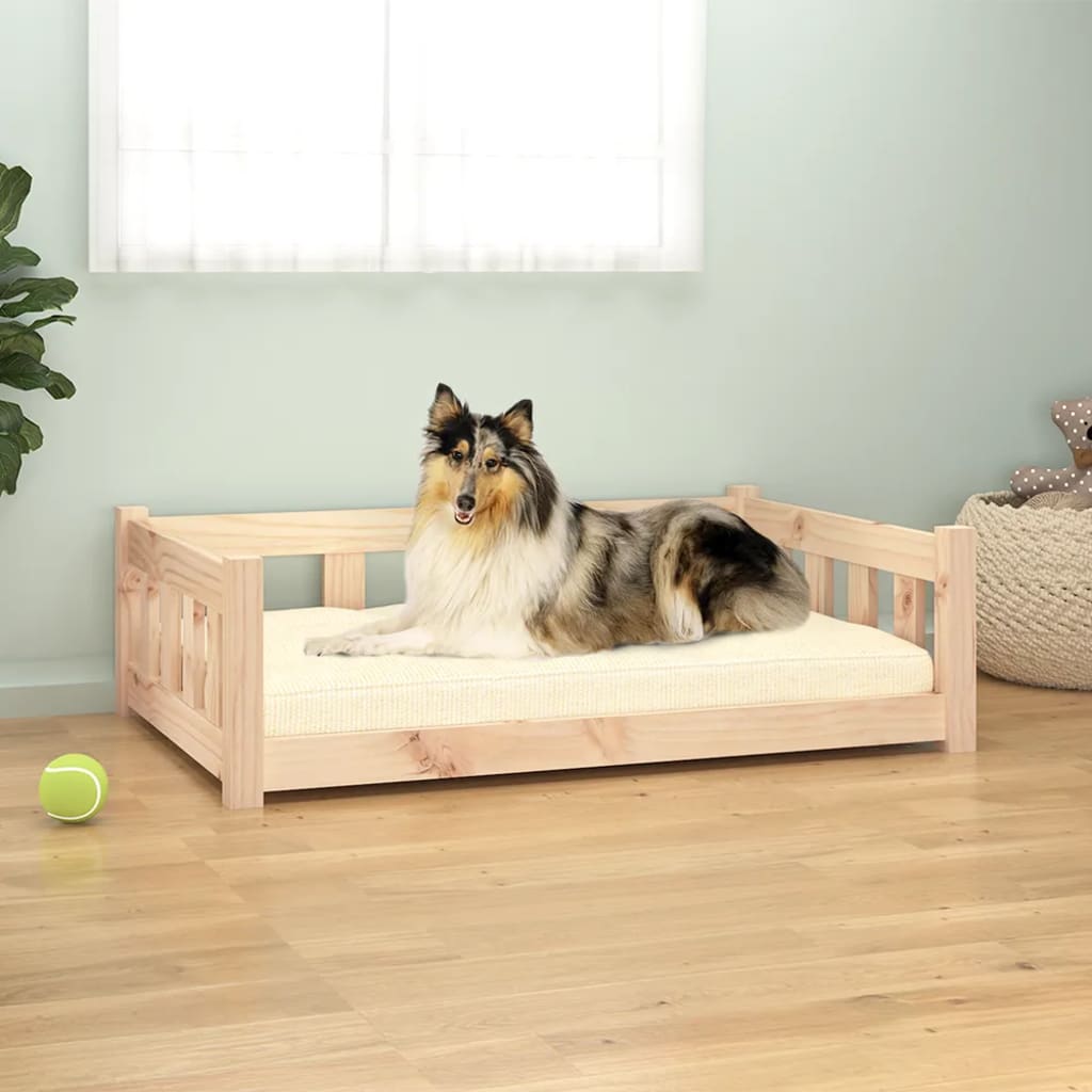 Dog Bed Solid Pine Wood Large Durable Dog Bed Rectangular