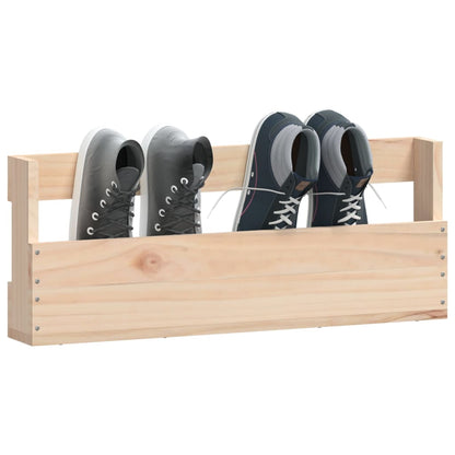 Wall-mounted Shoe Rack Set of 2 Natural Pine