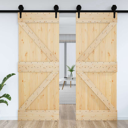 Door NARVIK Natural 27.56 x 82.68 in Solid Pine Wood