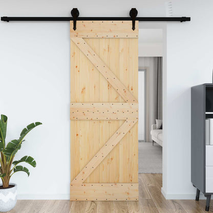 Door NARVIK Natural 27.56 x 82.68 in Solid Pine Wood