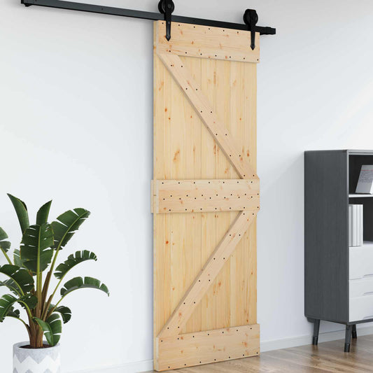 Door NARVIK Natural 37.40 x 82.68 in Solid Pine Wood