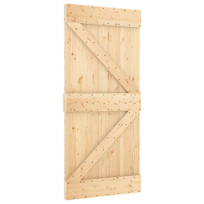 Door NARVIK Natural 37.40 x 82.68 in Solid Pine Wood