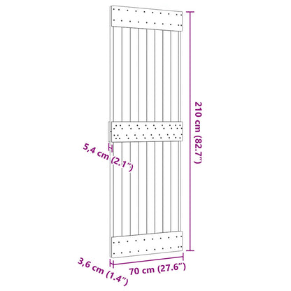 Door NARVIK Natural 27.56 x 82.68 in Solid Pine Wood