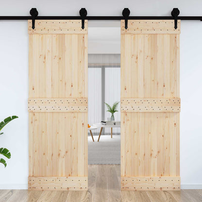 Door NARVIK Natural 31.50 x 82.68 in Solid Pine Wood