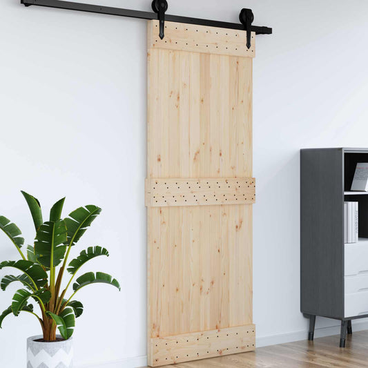 Door NARVIK Natural 35.43 x 82.68 in Solid Pine Wood