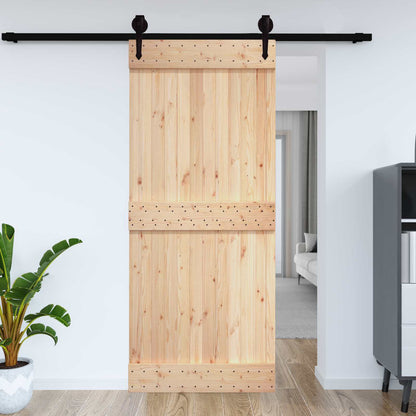 Door NARVIK Natural 39.37 x 82.68 in Solid Pine Wood