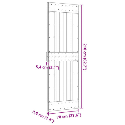Door NARVIK Natural 27.56 x 82.68 in Solid Pine Wood
