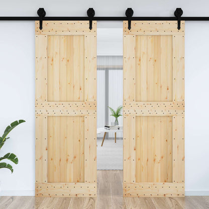 Door NARVIK Natural 31.50 x 82.68 in Solid Pine Wood