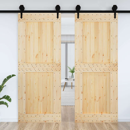 Door NARVIK Natural 35.43 x 82.68 in Solid Pine Wood