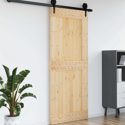 Door NARVIK Natural 37.40 x 82.68 in Solid Pine Wood