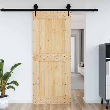 Door NARVIK Natural 37.40 x 82.68 in Solid Pine Wood