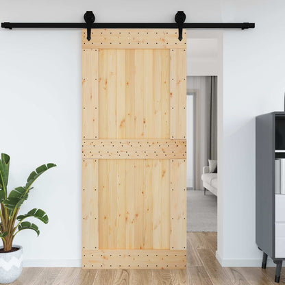 Door NARVIK Natural 39.37 x 82.68 in Solid Pine Wood