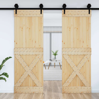 Door NARVIK Natural 31.50 x 82.68 in Solid Pine Wood