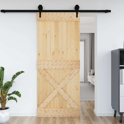 Door NARVIK Natural 37.40 x 82.68 in Solid Pine Wood