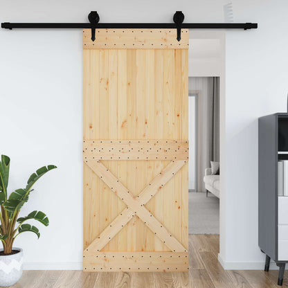 Door NARVIK Natural 39.37 x 82.68 in Solid Pine Wood