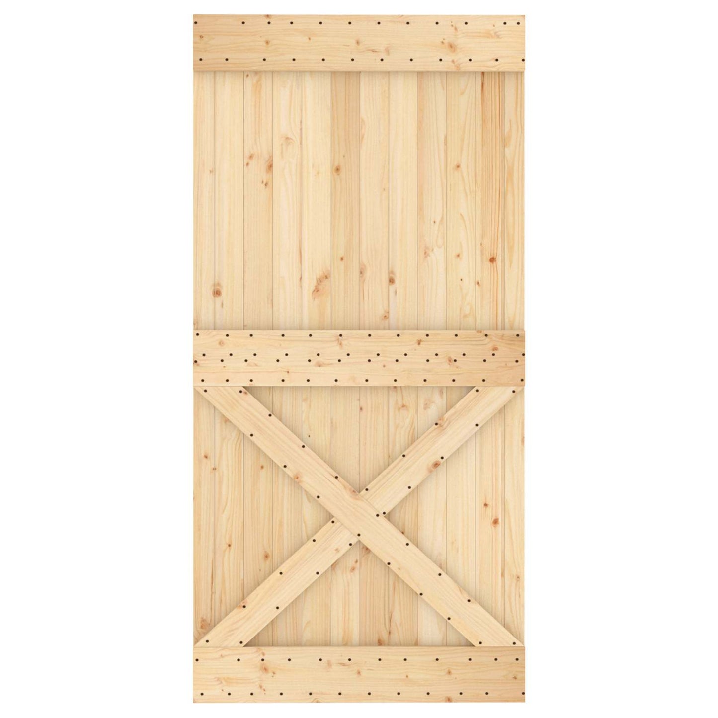 Door NARVIK Natural 39.37 x 82.68 in Solid Pine Wood