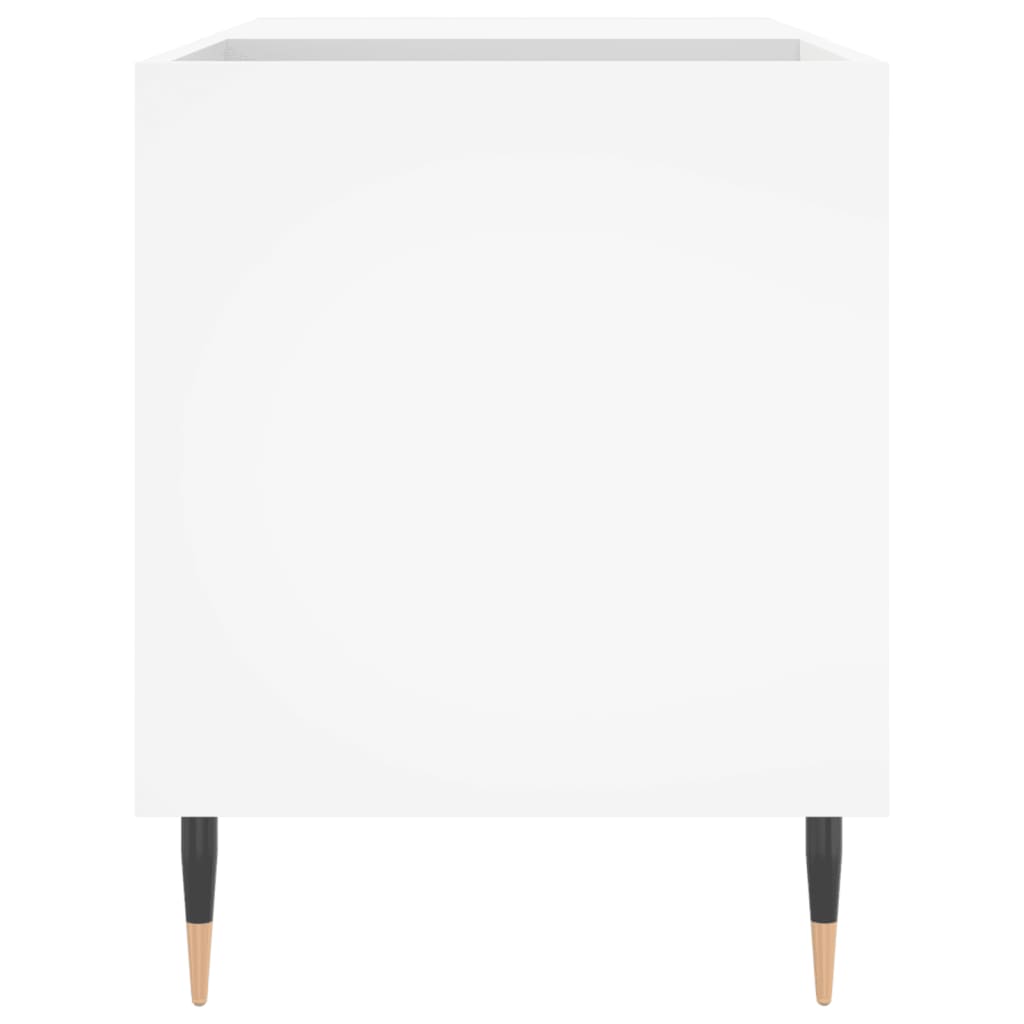 Record Cabinet White Engineered Wood, Iron 33.5 x 15.0 x 18.9 in