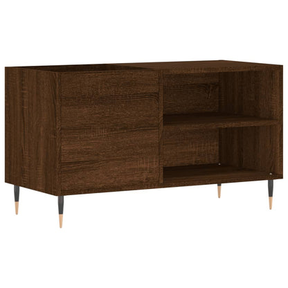 Record Cabinet Brown Oak Engineered Wood Medium Record Cabinet