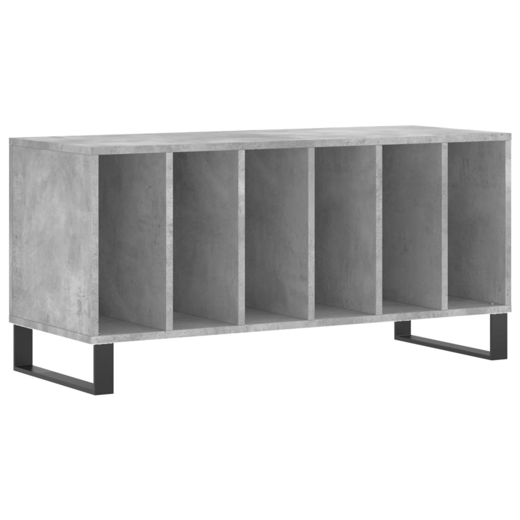 Record Cabinet Concrete Grey Engineered Wood, Iron
