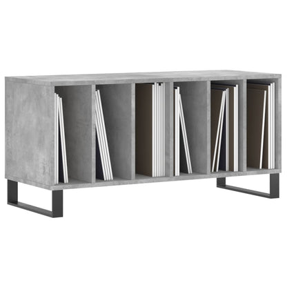 Record Cabinet Concrete Grey Engineered Wood, Iron