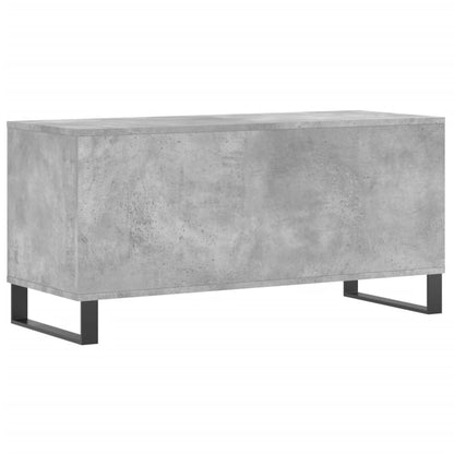 Record Cabinet Concrete Grey Engineered Wood, Iron