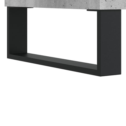 Record Cabinet Concrete Grey Engineered Wood, Iron