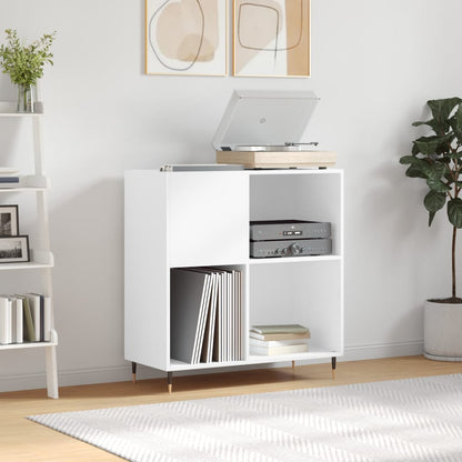 Record Cabinet White Engineered wood, iron Medium Record Cabinet