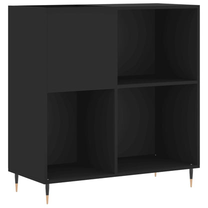 Record Cabinet Black Engineered Wood 33.3 x 15.0 x 35.0 in Modern