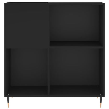 Record Cabinet Black Engineered Wood 33.3 x 15.0 x 35.0 in Modern