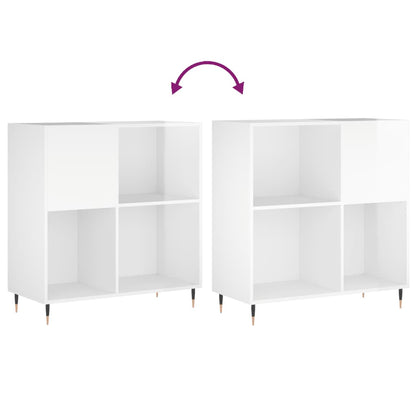 Record Cabinet Glossy white Engineered wood, iron Medium