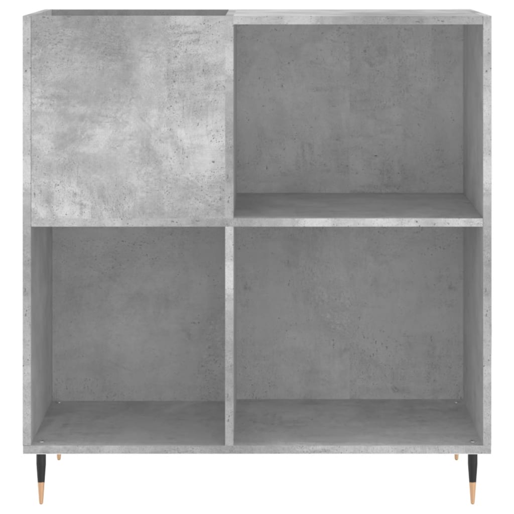 Record Cabinet Concrete Gray Engineered Wood Medium