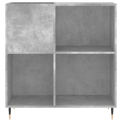 Record Cabinet Concrete Gray Engineered Wood Medium